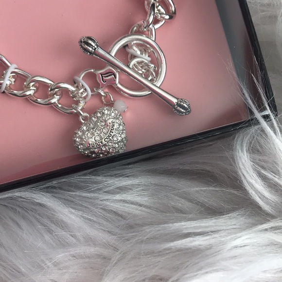 New! Juicy Couture silver crystal heart bracelet - Picture 3 of 7